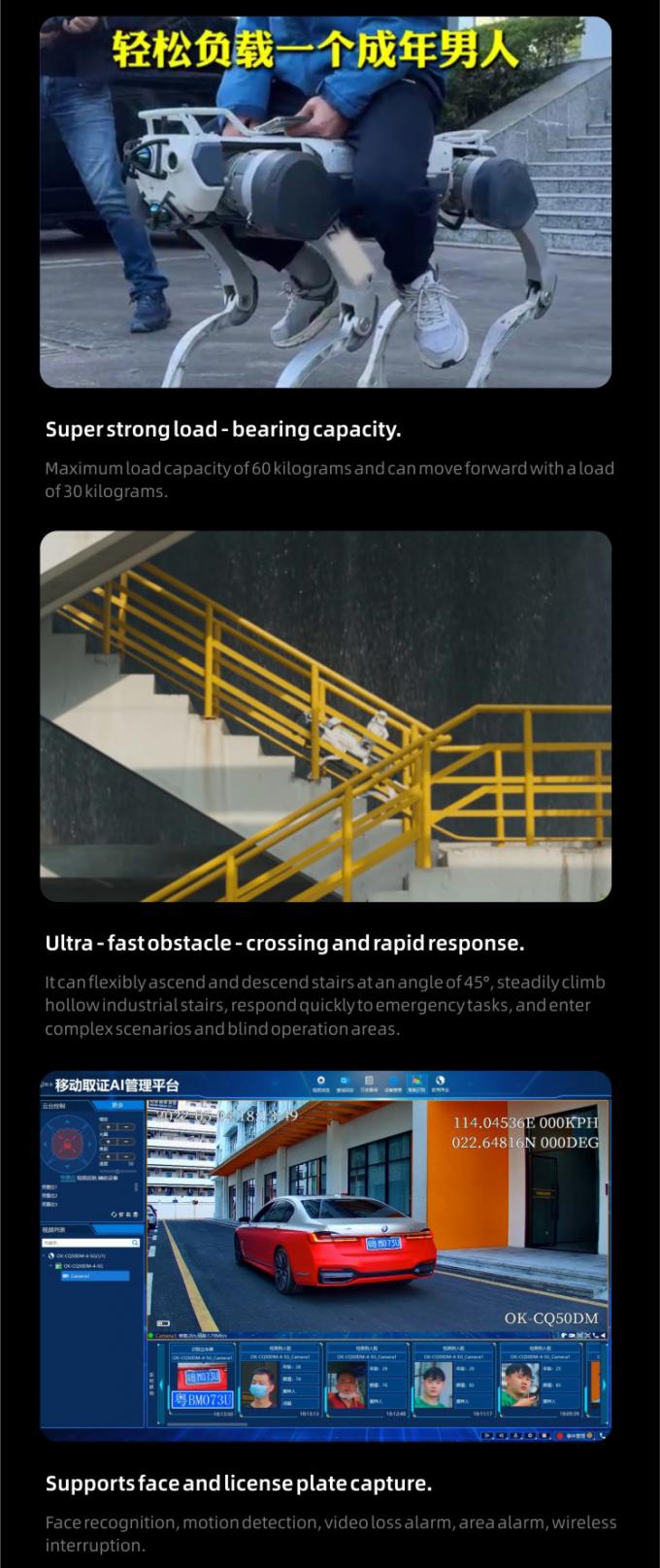 OKAF AI İzleme Özerk Güvenlik Devriye Robotu Endüstriyel Muhafız Robotu Köpek Akıllı Güvenlik Dörtlü Robotu 3