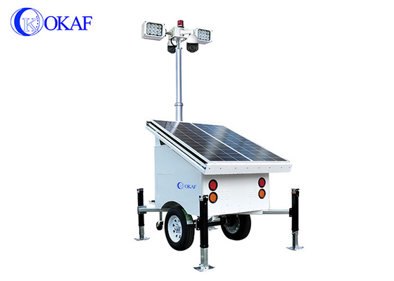 OKAF İnşaat Alanı Gözetim Işık Kulesi 4G 5G Mobil CCTV Rel Solar Güvenlik Kamera Kulesi
