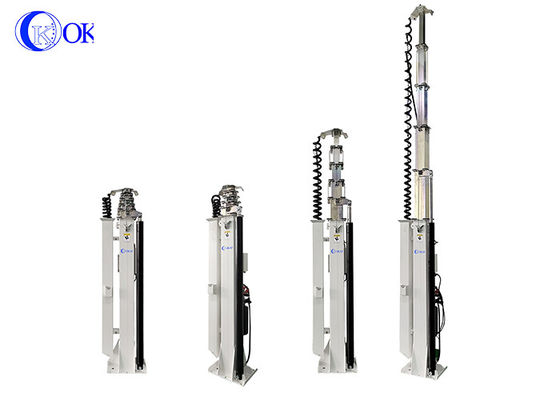 Ağır Görevli 100KG Faydalı Yük Ağırlığı Hidrolik Teleskopik Mast Radar Anten Tripod Teleskopik Mast